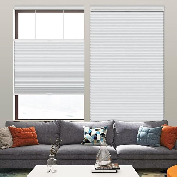 Blackout Cellular Shades Cordless Top Down Bottom Up Blinds 1.5" 44x72 honeycomb - Picture 2 of 9